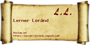 Lerner Loránd névjegykártya